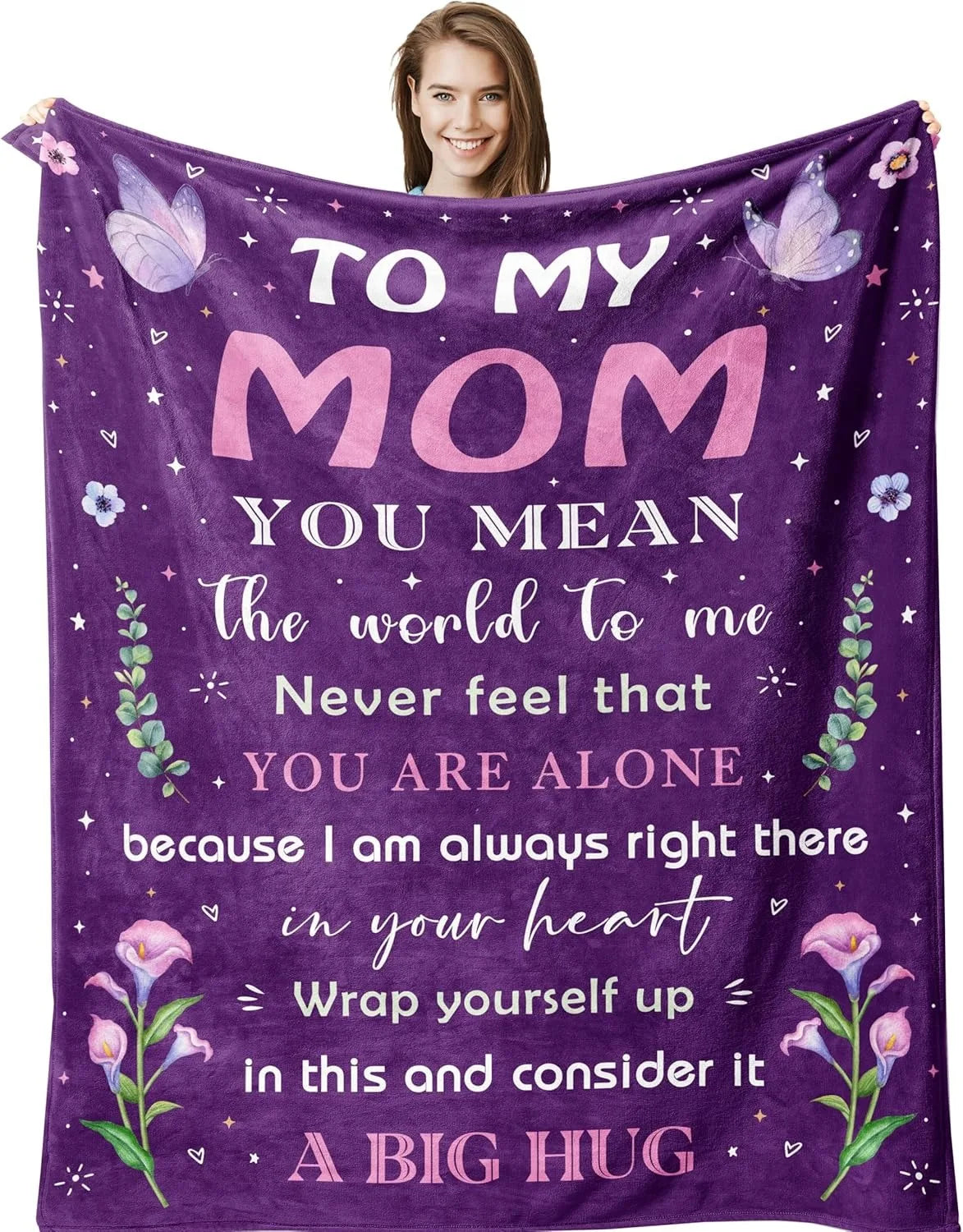Gifts from Daughter Son for Mother's Day Birthday Mom Gifts Anniversary Unique Gifts for Mom Super Soft Flannel Throw Blankets Good Vibrations