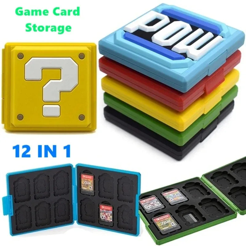 12 in 1 for Switch OLED Hard Game Card Case Storage Box Game Cartridge Case for NS Switch Games for Micro SD Memory Cards Good Vibrations