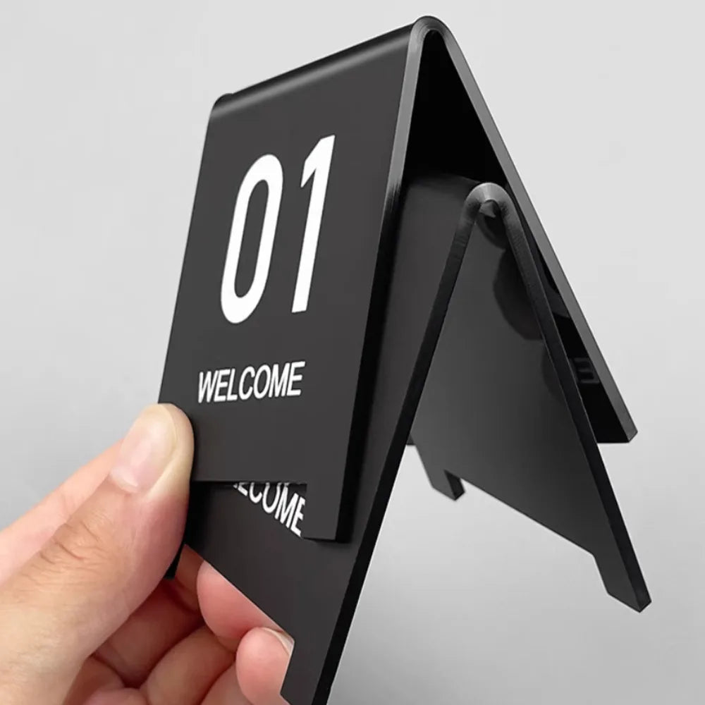 5PC Acrylic Table Number Plate white black Booked Seat Plate Standing Plate Digital Number Good Vibrations