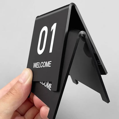 5PC Acrylic Table Number Plate white black Booked Seat Plate Standing Plate Digital Number Good Vibrations