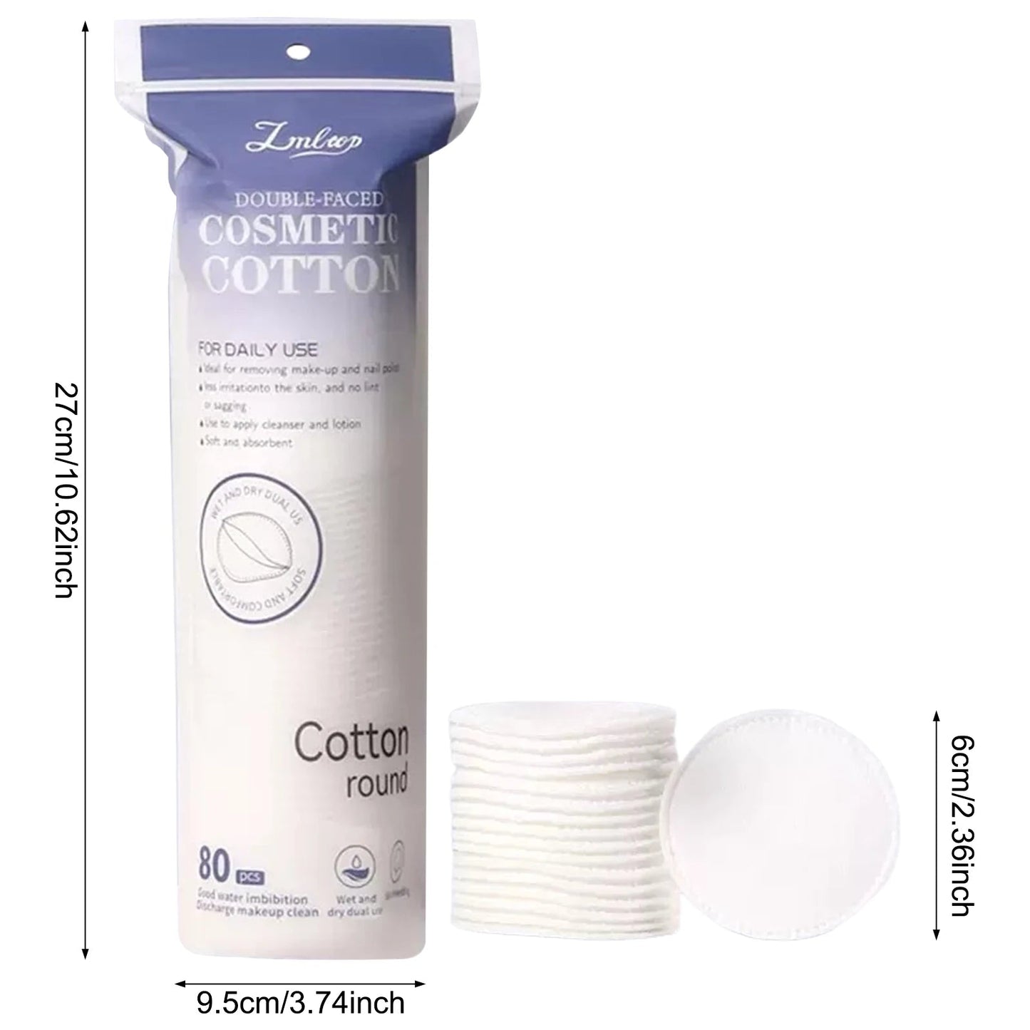 80/100/150Pcs Cotton Pads Disposable for Facial Make Up Nail Polish Remover Round Soft Face Cleansing Remover Makeup Tools Good Vibrations
