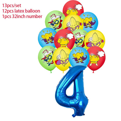 Superzings Birthday Party Decoration Balloon Banner Cake Topper SuperthingsTableware Birthday Party Supplies Baby Shower Good Vibrations