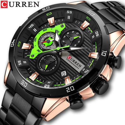 Watches For Men CURREN Man WristWatch Waterproof Chronograph Men Watch Military Top Brand Luxury StainlessSteel Sport Male Clock Good Vibrations