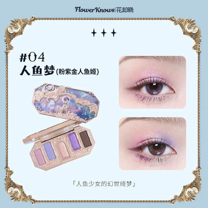 Flower Knows New Moonlight Mermaid Series 5 Colors Eyeshadow Palette 10g Good Vibrations