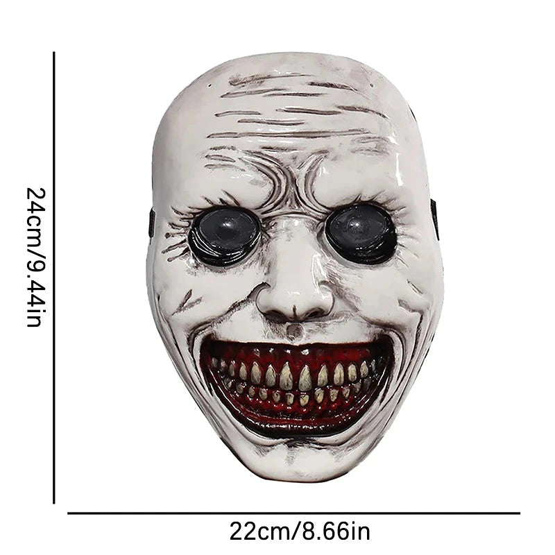 Horror The Exorcist Smiling Face Demon Mask Cosplay Evil Creepy Ghost Skull Plastic Halloween Carnival Party Costume Prop Good Vibrations