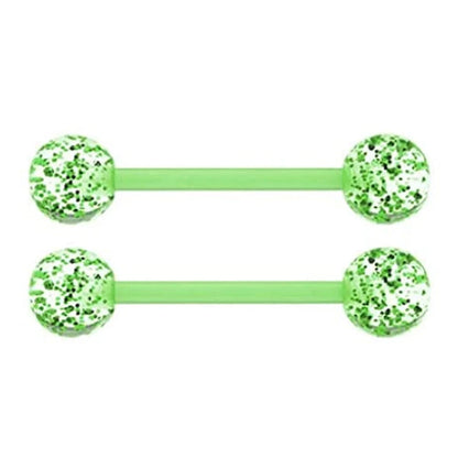 2Pcs 14G 16mm Glow In The Dark Flexible Acrylic Straight Tongue Nipple Ring Retainer Piercing Fpr Woman and Man Good Vibrations Adult Super Store