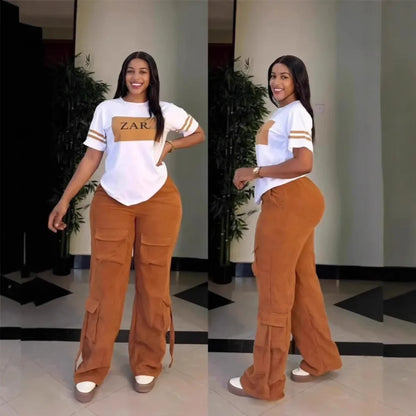 Casual Printed Multi-Pocket Workwear Set Free Shipping Women's Skirt Suiting Ensemble from Mainland China AE Stock Brand Good Vibrations