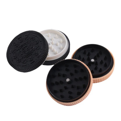 60MM Herb Grinder Plastic Cookie Biscuit  Crusher Hand Muller Cigarette Chocolate Grinder Crusher Tobacco Smoking Good Vibrations Adult Super Store