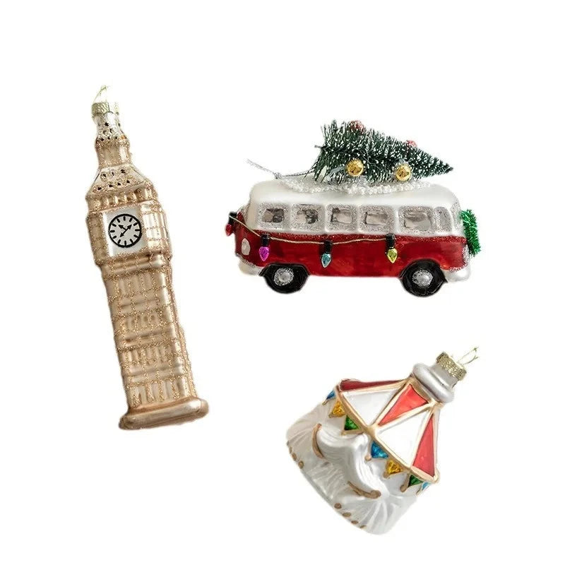 Christmas Glass Ornament Merry Christmas Decorations for Home 2024 Xmas Tree Ornament Navidad Noel Kids Gift Happy New Year 2025 Good Vibrations