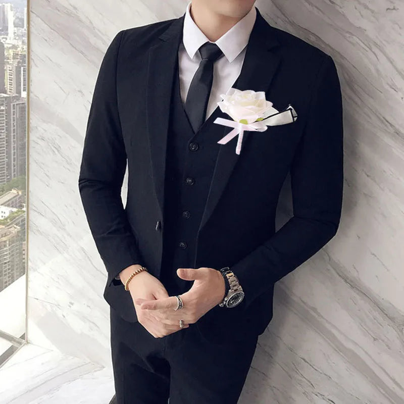 Bride Bridesmaids Bouquet Wedding Flowers Accessories Boutonniere Men White Silk Roses Artificial Bridal Bouquet Centrepiece Good Vibrations