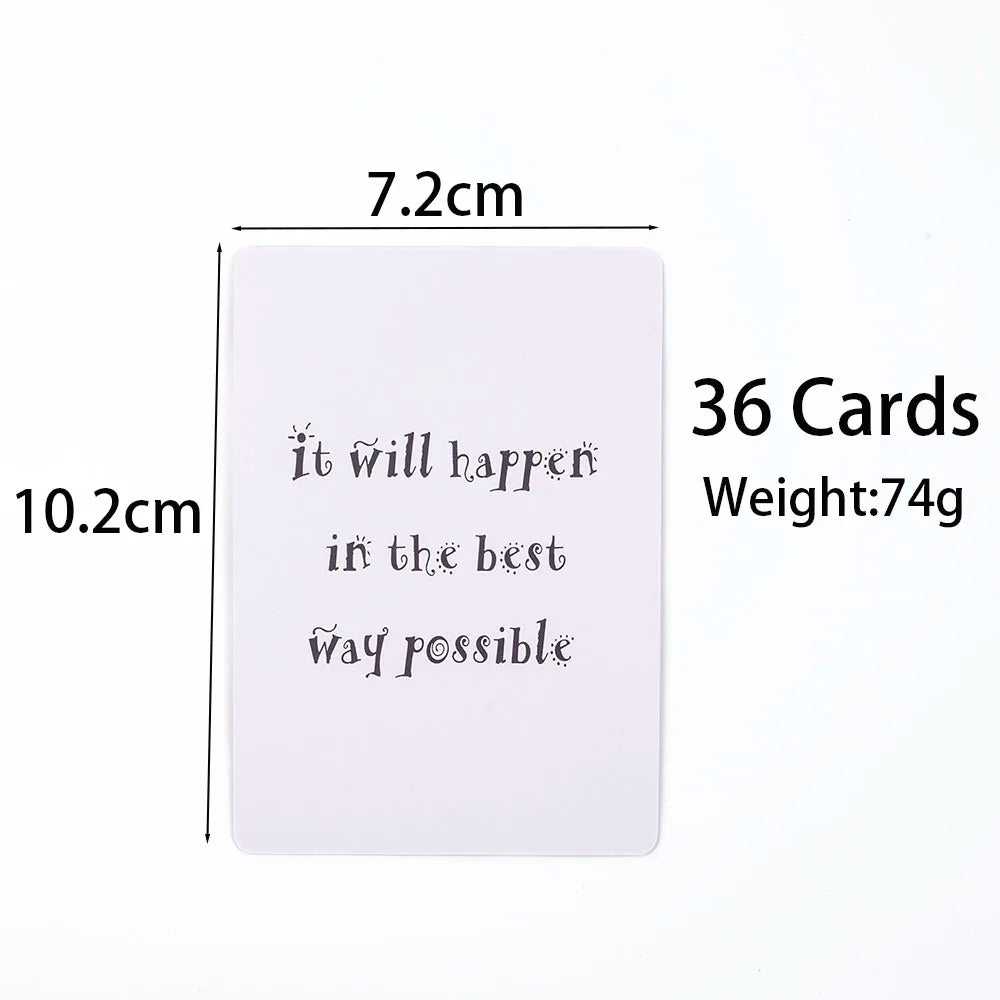 Oracle Divination Fate Game Deck 36 Cards English Version Answers Tarot Table Board Playing Card 10.2x7.2cm for Board Games Good Vibrations