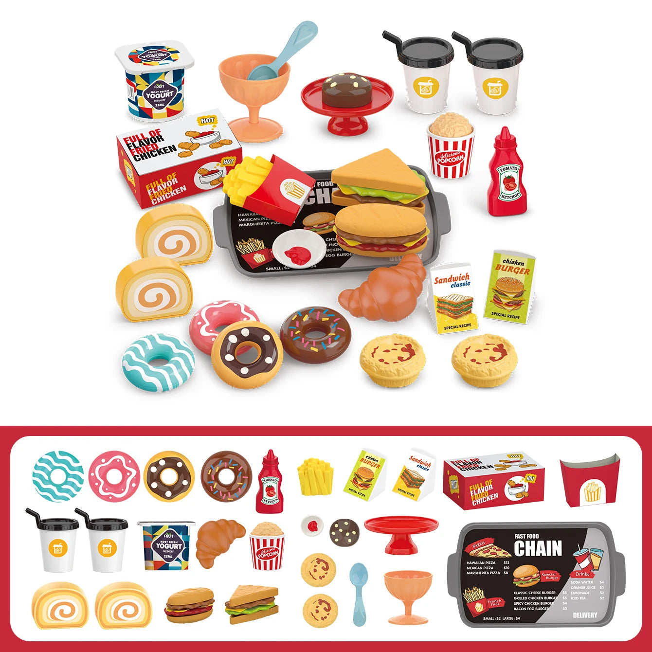 Children's toys: Pretend play, barbecue, fast food, pizza, sushi, afternoon tea, desserts, kitchen food, toy sets Good Vibrations