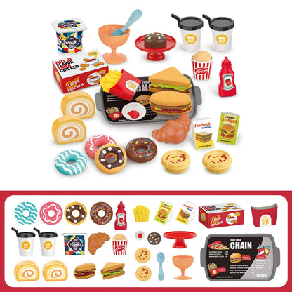 Children's toys: Pretend play, barbecue, fast food, pizza, sushi, afternoon tea, desserts, kitchen food, toy sets Good Vibrations