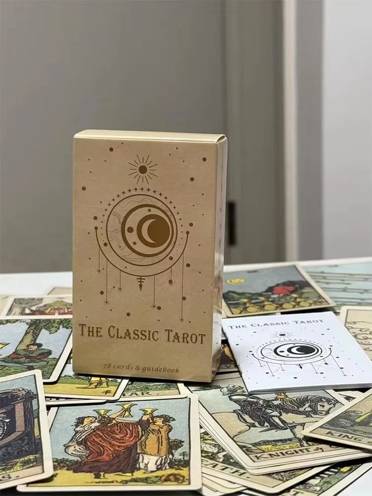 The Classic Tarot Cards A 78 Deck Board Games Mystical Divination Fate Fortune Tarot Cards with Guide Book Good Vibrations