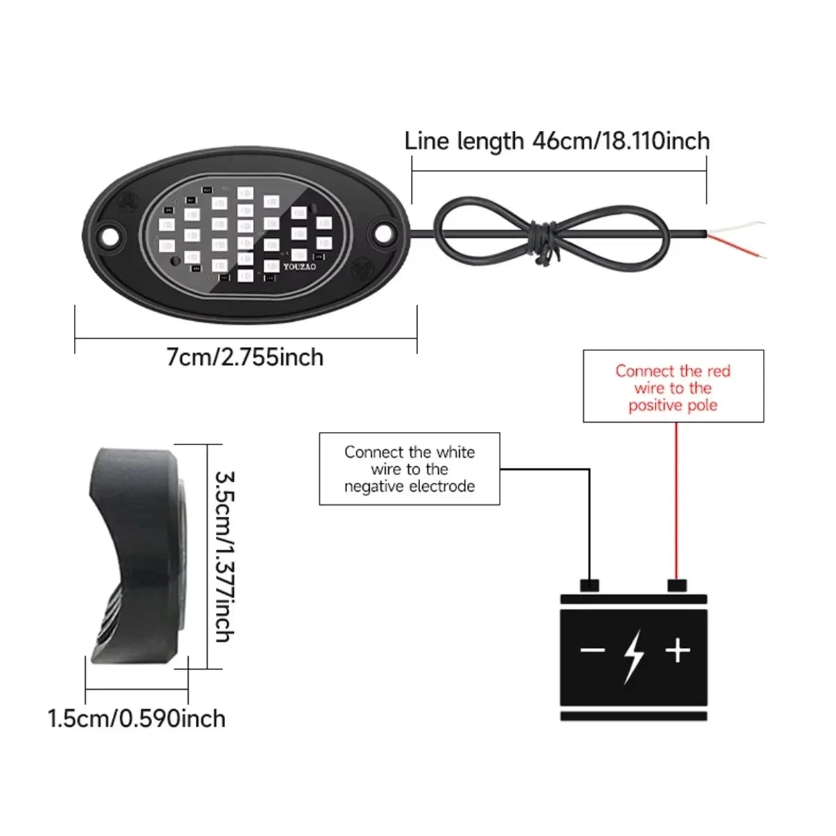 4PCS Car Chassis Light 12V LED Rock Lights 24 High Brightness Ambient Lighting For Polaris Yamaha Can-Am UTV ATV Off Road Jeep Good Vibrations