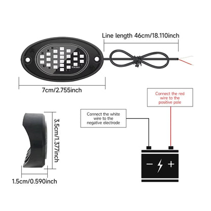 4PCS Car Chassis Light 12V LED Rock Lights 24 High Brightness Ambient Lighting For Polaris Yamaha Can-Am UTV ATV Off Road Jeep Good Vibrations