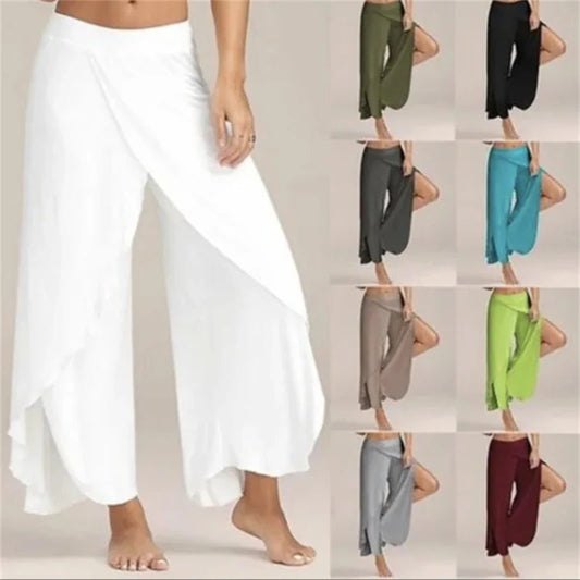 Women's Pants Sexy Crossover Sexy Wide-legged Yoga Pants Good Vibrations