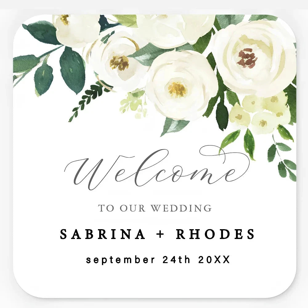 Custom Square Wedding Sticker, Personalized Wedding Stickers, Customizable Wedding Sticker, Wedding Thank You Stickers Good Vibrations