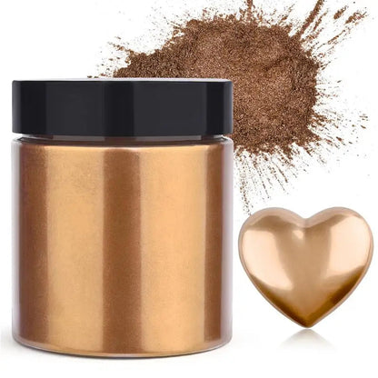 50g Shimmer Metallic Gold Silver Color Pigment Pearlescent Colorant Pearl Pigment Dye UV Resin Epoxy Colour Jewelry Making Good Vibrations