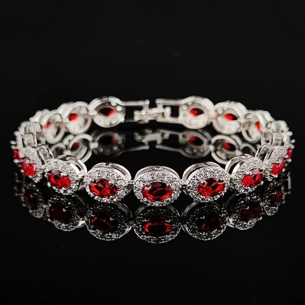 2024 New Luxury Blue Red Green Black Color Bracelet Bangle for Women Anniversary Gift Jewelry Wholesale S6923 Good Vibrations