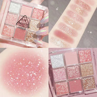 Snow Sequin 9-Color Eye Shadow Palette Glitter Snowflake Diamond Pink Eye Shadow Korean Charming Contour Eyes Make Up Palette Good Vibrations