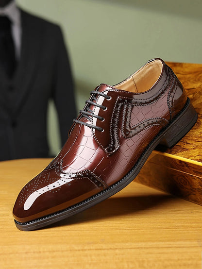 Men's Formal Dress Shoes Oxford Modern Party Tie-up Wedding Office Spring and Autumn Shoes Good Vibrations