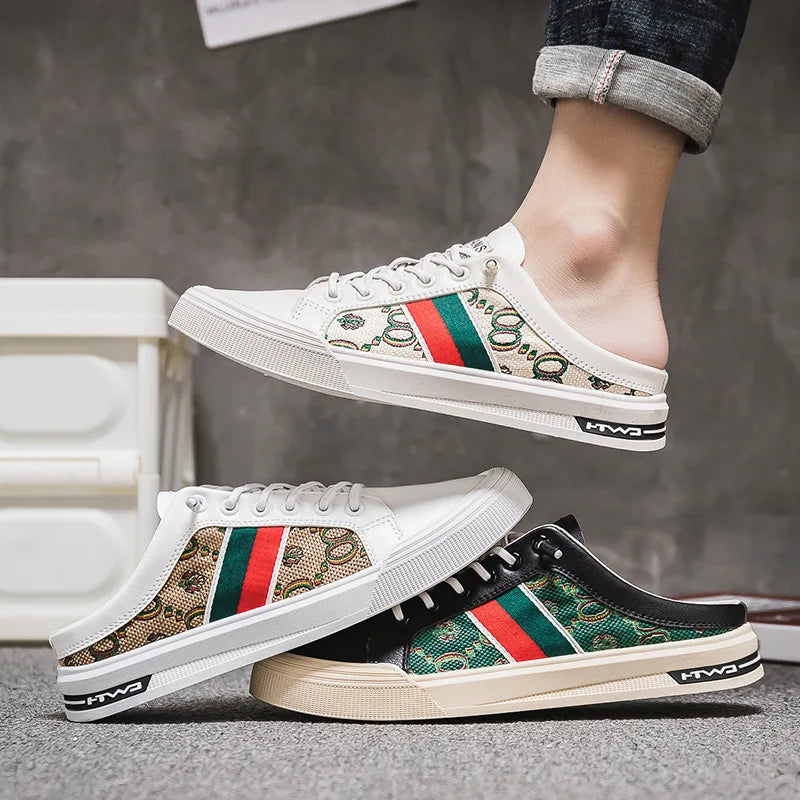 Sandals Man Casual Flat 2025 Fashion Slippers for Men Comfortable Cheap Korean Style Elegant Trend Shoes Original Style Rubber Good Vibrations