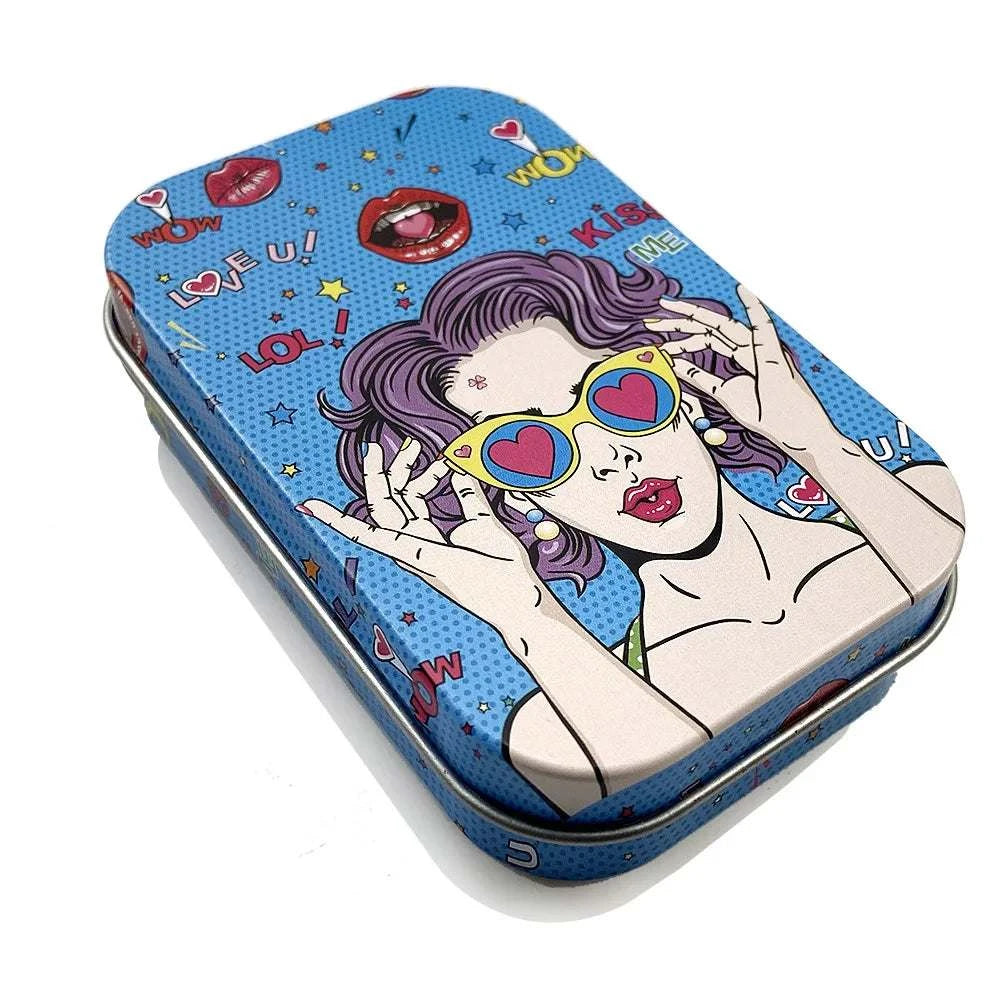 Tinplate Cigarette Case Tobacco Storage Box Humidor Rolling Paper Box Jewelry Candy Coin Key Organizer Flip Gifts Sealed Good Vibrations Adult Super Store