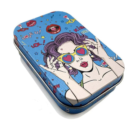 Tinplate Cigarette Case Tobacco Storage Box Humidor Rolling Paper Box Jewelry Candy Coin Key Organizer Flip Gifts Sealed Good Vibrations Adult Super Store