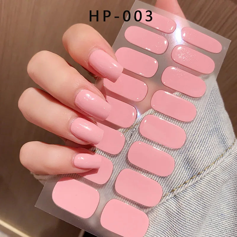UV Semi-Cured Gel Nail Wraps Stickers Strips French Long Lasting Full Cover LED Gel Semi Cured Nail Sliders For Nail Extension & Good Vibrations