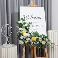 Artificial Flower For Wedding Welcome Sign Decoration Window Hall Exhibition Decor Photo Props Flower Backdrop Party Arrangement Good Vibrations