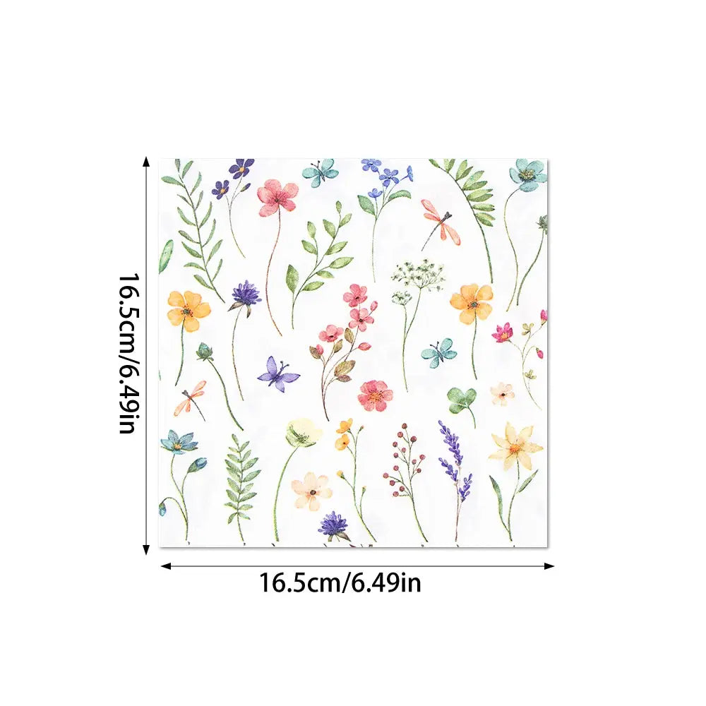Wildflower Party Supplies Paper Plates and Napkins Disposable Flower Pattern Floral Baby Shower Birthday Tableware Decorations Good Vibrations