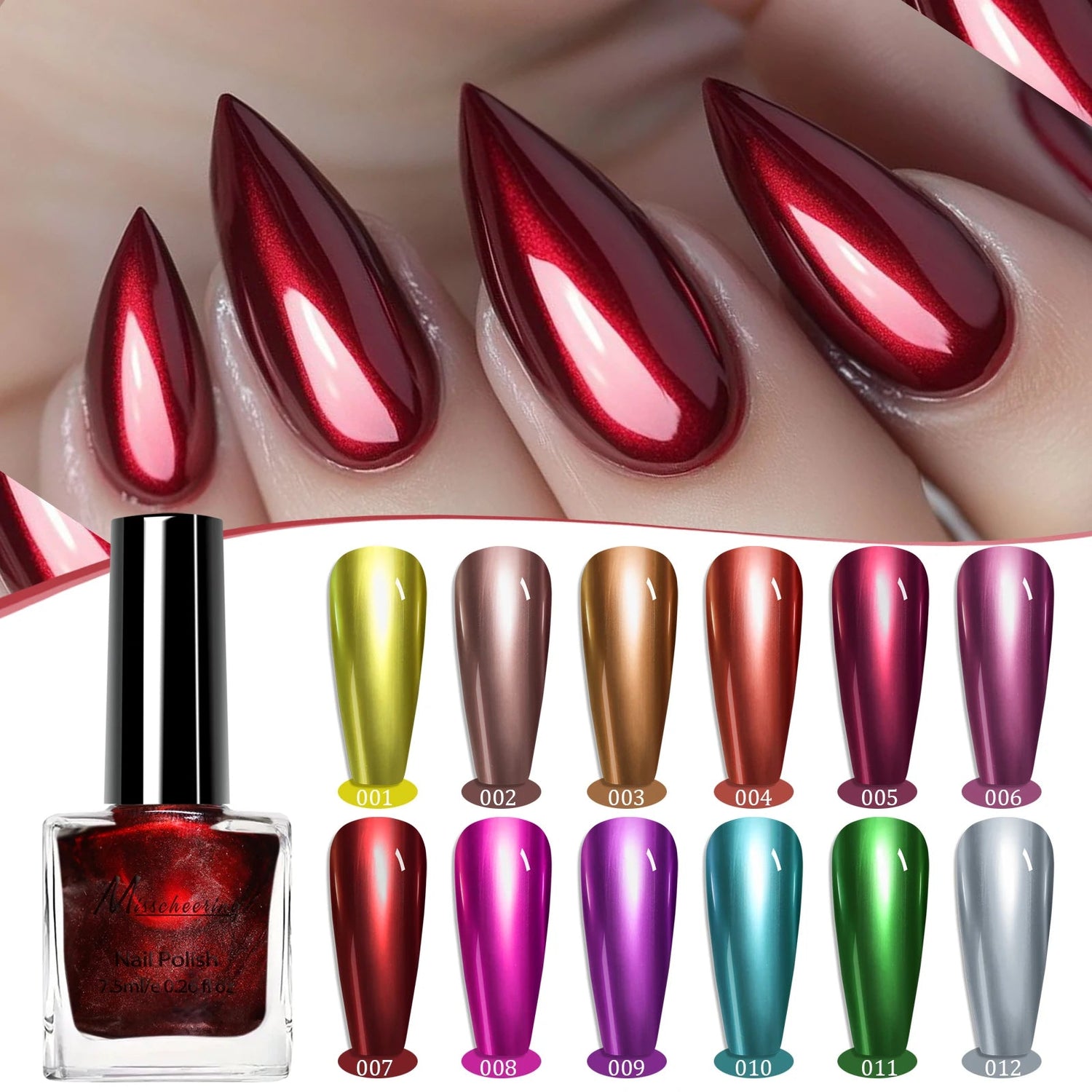 Color Metal Mirror Effect Nail Polish Quickly Drying For Nail Art Decoration DIY Manicure Design Tools Glitter Polish Good Vibrations