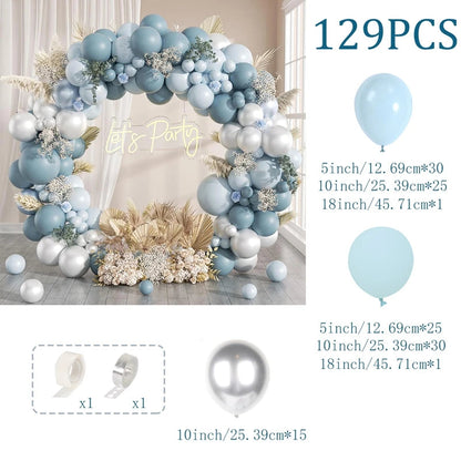 Blue Balloon Garland Arch Kit Macaron Light Blue Balloon Wedding Boy Baby Shower Ocean Birthday Party Decoration Kids Ballons Good Vibrations