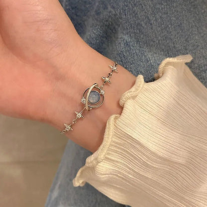 Elegant Crystal Flowers Bracelet For Women Y2K Sweet Girls Moon Cherry Blossom Bow Zircon Bracelets Luxury Designer Jewelry Gift Good Vibrations