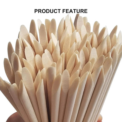 100/50pcs Nail Art Pusher Orange Wood Sticks Cuticle Pusher Remover Rhinestones Dotting Removal Manicure Pedicure Care Tools Good Vibrations