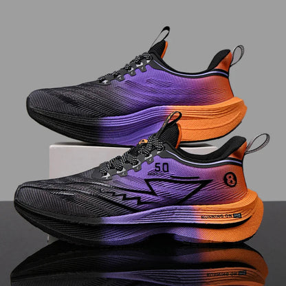 New Men's Carbon Plate Running Shoes Soft Cushion Shock Absorbing Sports Shoes Unisex Sneakers Light Anti-Slip Training Shoes Good Vibrations