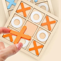 1PC Wooden Board Game Tic Tac Toe 9"x9" Table Toy for Kids Gifts Family Games Desk Decoration Board Game Good Vibrations