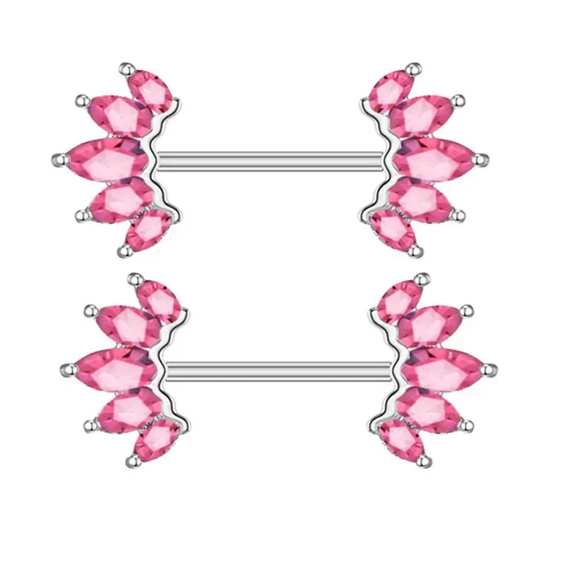 1Pair Green Butterfly Nipple Piercing Jewelry 14G Pink Heart Nipple Rings for Women Flower Nipple Piercing Barbell Pezon Mujer Good Vibrations Adult Super Store