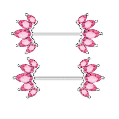 1Pair Green Butterfly Nipple Piercing Jewelry 14G Pink Heart Nipple Rings for Women Flower Nipple Piercing Barbell Pezon Mujer Good Vibrations Adult Super Store