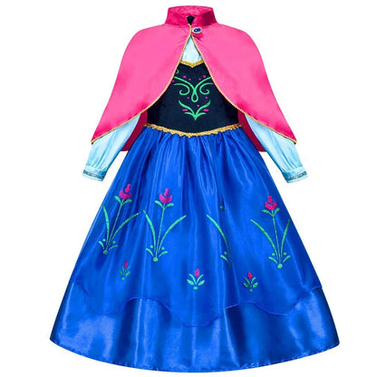 Disney Kids Princess Costume Elsa Anna Halloween Dress Girl Jasmine Moana Dinner Dress Rapunzel Mermaid Pageant Disguise 3-10Y Good Vibrations