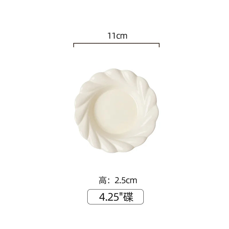 Early Spring Simple Dish Set Home Ins Wind Ceramic Tableware Light Luxury Modern Good Vibrations