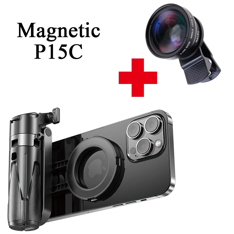 2026 Magnetic Selfie Stick Phone Tripod w Remote Extend Cell Phone Tripod Stand For MagSafe iPhone 16 15 14 13 12 XIAOMI SAMSUNG Good Vibrations