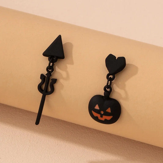 New Ear Nails Halloween Series Style Personalized Ghost Skull Bat 3D Color Preserving Good Vibrations