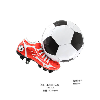 Football Soccer Ball & Shoe Foil Balloons - Sports Theme Birthday Party Decorations Kids Baby Shower Supplies Good Vibrations