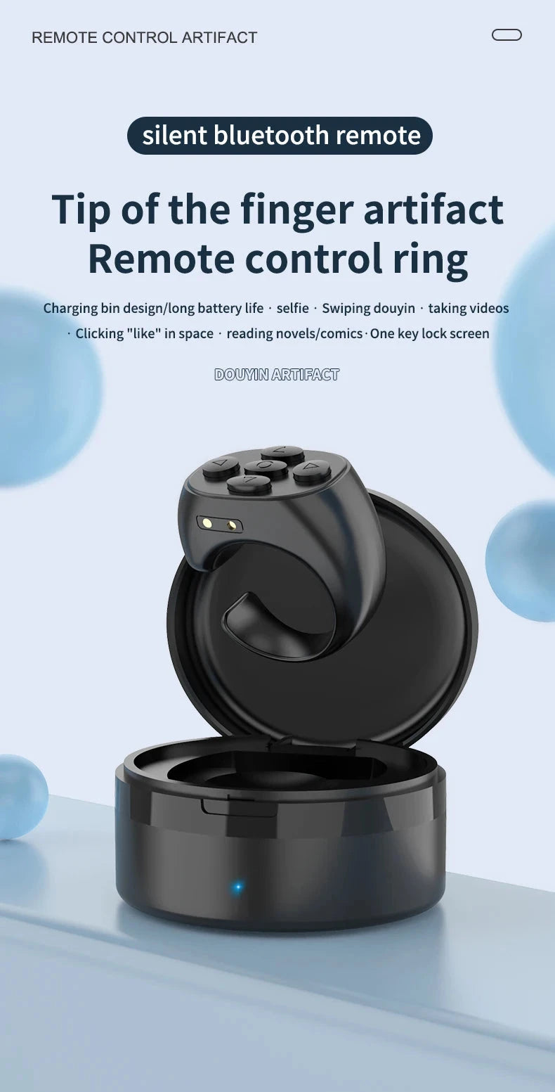 Multi-function Automatic Remote Control Portable Selfie Browse Video Read E-books Fingertip Controller for Mobile Phone Good Vibrations