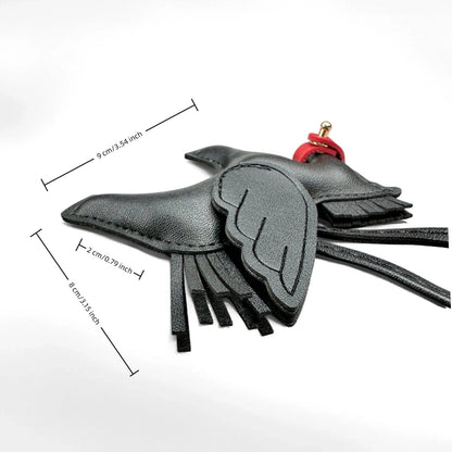 Elegant Winged Pony Keychain with Detachable Mouth Strap | Hand-Stitched Premium PU Leather Bag Charm with Plush Filling, Gift Good Vibrations