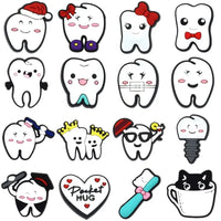 Shoe Charms for Crocs Accessories Q Edition Teeth Shoes Charm for Croc Decorations Pins Men Accessory Jeans Woman Clogs Clips Good Vibrations