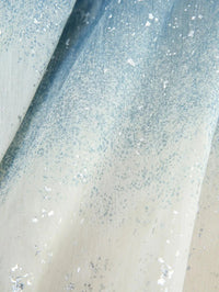 ROSEGAL Plus Size Ombre Print Cold Shoulder Blouse Flare Sleeves Asymmetrical Top For Women 2025 Autumn New Hot Stamping Detail Good Vibrations