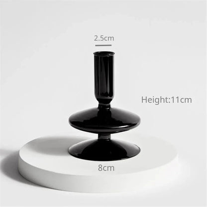 Floriddle Taper Candle Holders Glass Candlesticks for Home Wedding Table Decoration Glass Vase Table Bookshelf Candles Stand Good Vibrations